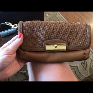 EUC Coach cognac wristlet - barely used!